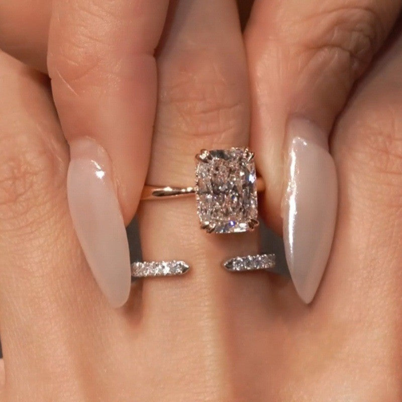 「Blush Legacy」Cushion Cut Stackable Ring Set