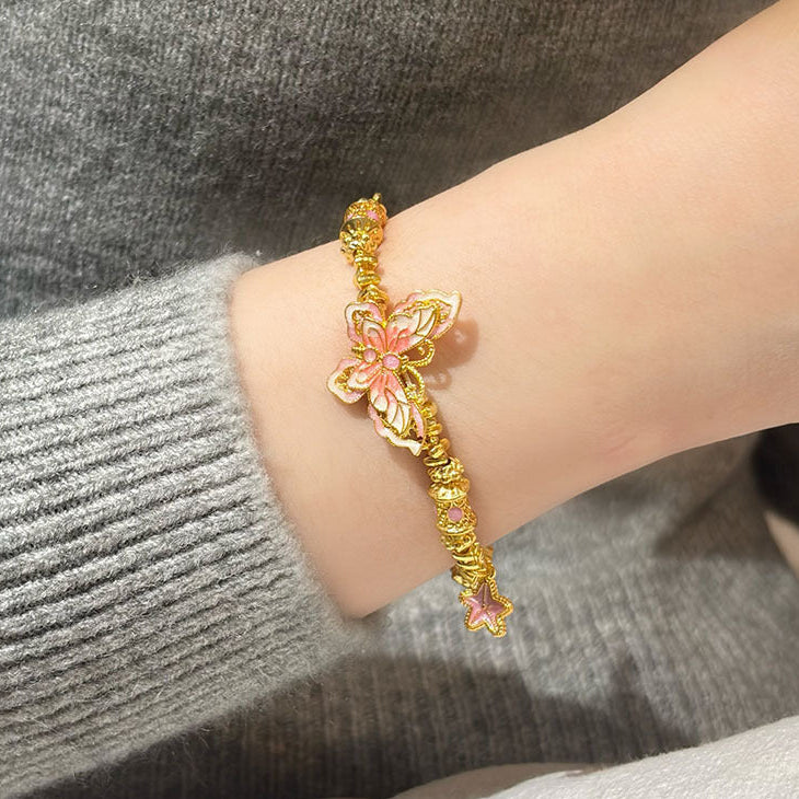 Vintage Enamel Butterfly Bracelet