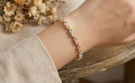 「Pastel Garden」Teardrop Crystal Bracelet