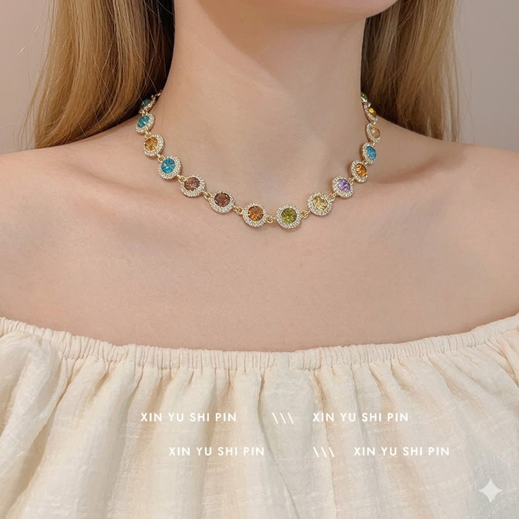 Vintage Jewel Tones Collar