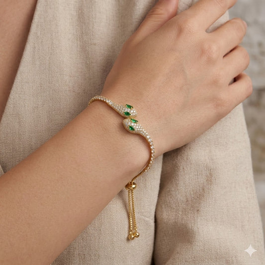 Gilded Serpent Eyes Bracelet