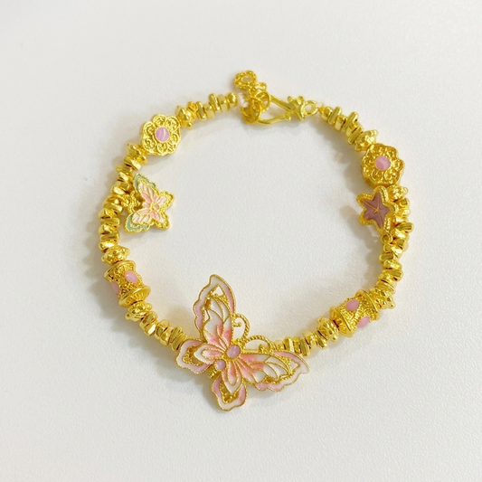 Vintage Enamel Butterfly Bracelet