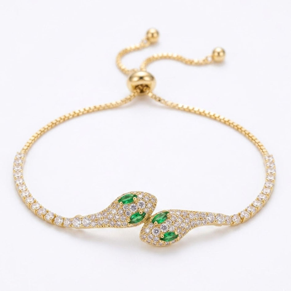 Gilded Serpent Eyes Bracelet