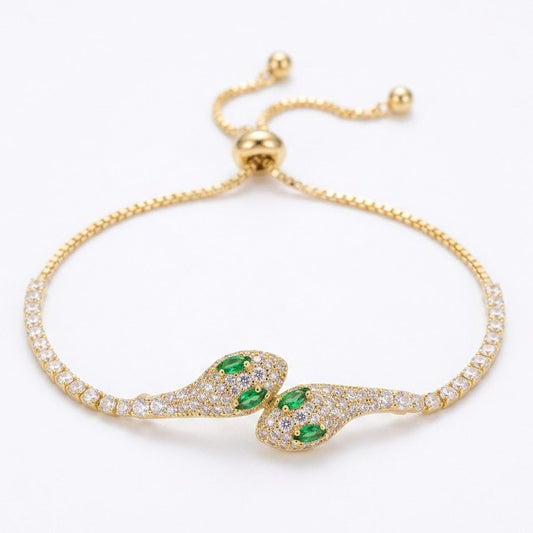 Gilded Serpent Eyes Bracelet