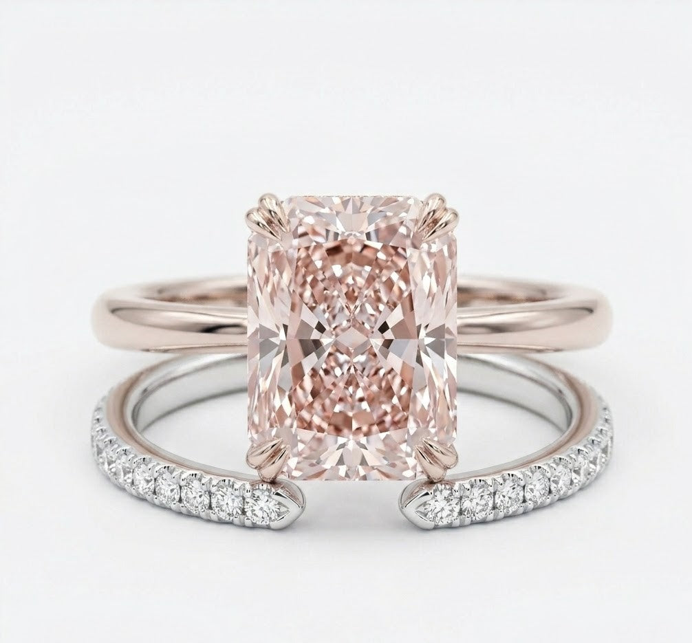 「Blush Legacy」Cushion Cut Stackable Ring Set