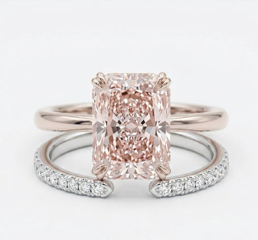 「Blush Legacy」Cushion Cut Stackable Ring Set